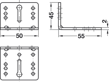 Mounting Bracket 55x45x50mm Steel NP - view 4