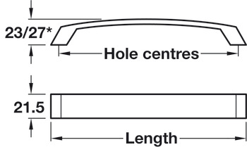 Tavistock Bow Handle Aluminium PC 160mm Fixing Centres - view 3