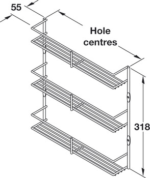 Spice/Pack Rack 3-Tier 300x55mm Lin SCP - view 2