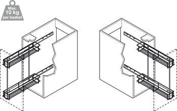 PO Basket Inserts 150mm Plastic Wht Pair - view 2