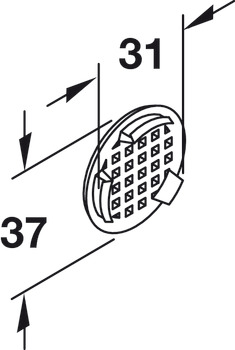 Vent Trim Rectangle D37mm Plastic White - view 4