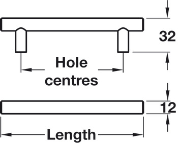 Bartram Bar Handle Steel A.Copper D12mm 128mm Fixing Centres - view 2