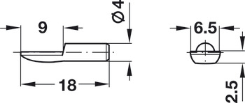 Shelf Support D4mm Plug Steel NP - view 2