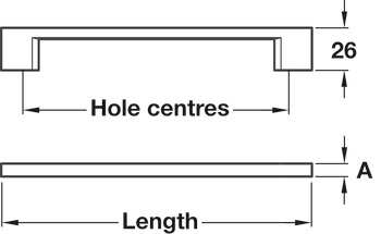 Lincoln D Pull Handle Zinc Alloy PC 320mm Fixing Centres - view 2