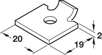 Shelf Support Stud 19x20mm Sgl Steel SN - view 2