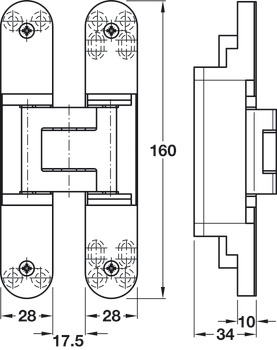 Tectus TE340 3D FR 180D Hinge BM - view 2