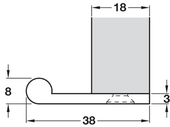 Edge Pull 200x38x3mm Brass Matte Black - view 2
