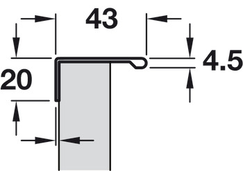 Saane Profile Handle Aluminium Silver 20x43x2500mm - view 3