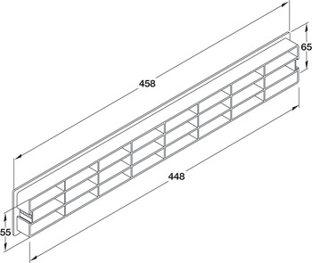 Ventilation Grille Rectangle 458x65mm Plastic PolChrome Plt - view 5