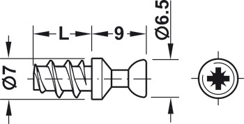 Minifix C100 Spread Bolt 8/34mm Zinc Alloy Black - view 4
