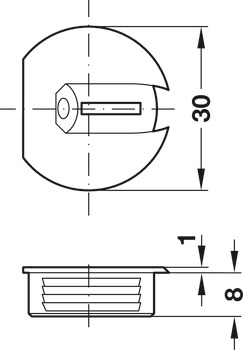 Connecting Fitting Recessed Plastic Beige - view 5