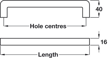 Metropolis Pull Handle 304 SSS 192mm Fixing Centres - view 2