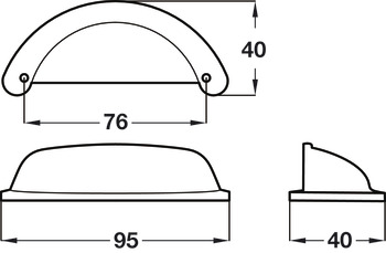 Ariel Cup Handle Zinc Alloy Pewter Effect 76mm Fixing Centres - view 2