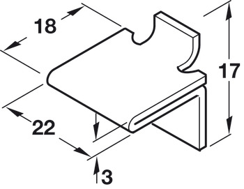 Shelf Support Stud 18x22mm Dbl Steel Bright Zinc Plated - view 2