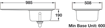Rectangle Oakland OL9851R 1.0B Sink RHD Stainless Steel - view 2