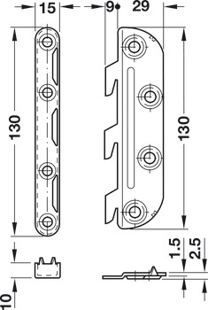 Noval K Bed Fitting SF Steel Blu Glv 130mm - view 4