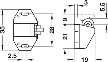 Roller Catch Indv Catch Plastic/Nyl Wht - view 3