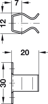 Spring Catch for Screw Fixing Steel and Nylon With counterpiece - view 2