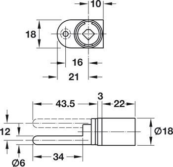 Symo3000 Cent Rotary Lock Sgl 22/12mm NP - view 5