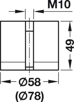 Cone for Assembly of Rondella Table Leg or for Bespoke Design With M10 internal thread For Ø 80 (78) mm tube - view 4