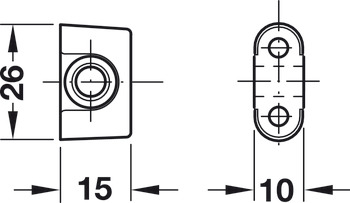 Rod Guide for D8mm Profile Zinc Alloy/Plastic PNP - view 2