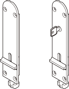 Flush Drop Bolt Inward Opening Bottom Mounting for Folding Patio Doors Slido Fold 100-U Top hung end folding system Length 190 mm with lock gold finish