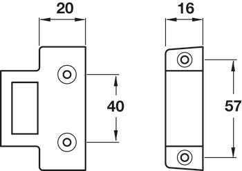 Box Keeper for Flush Fitting Door/Frame Applications and Double Rebated Doors Steel Polished stainless steel - view 2