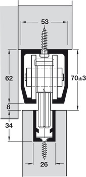 Fitting Set for Sliding Interior Doors Hawa-Junior 160/B Top hung system for low headroom doors For 1 door - view 4