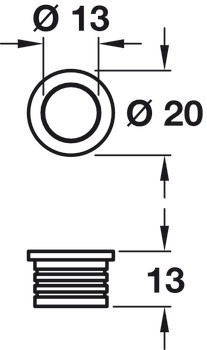 Budget Lock Ferrule Escutcheon D20mm SSS - view 2