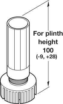 Plinth Foot+Shaft Tube 135mm Plastic Black - view 2