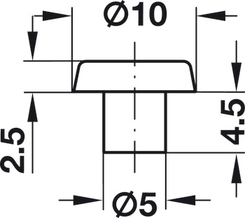 Hinge Buffer Door for Ø 5 mm Hole White - view 2