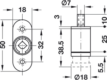Symo3000 PushButton Lockcase 25mm Zinc Alloy NP - view 2