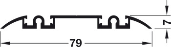 Bottom Track Double for Sliding Aluminium Framed Doors Aluflex 80 Bottom rolling system Length 2000 mm