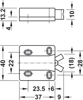 Pressure Catch for Screw Fixing Non-Magnetic Plastic Pull approx. 3 kg black - view 2
