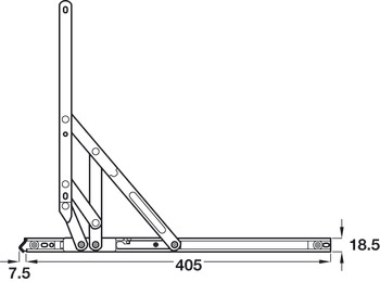 Heavy Duty Friction Hinge Heavy Duty for Side Hung Windows Loadpro Egress/Easy Clean Unhanded Length 406 mm (16") opening angle 90° - view 3