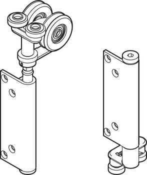 End Hanger Set for Folding Patio Doors Slido Fold 100 Top hung end folding system Left hand gold finish