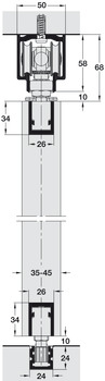Fitting Set for Folding Interior Doors Hawa-Variofold 80/H Top hung system Set 3 - Additional set with guide - view 4