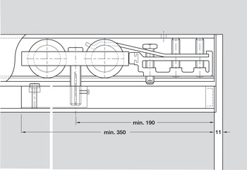 Fitting Set for Sliding Interior Doors Hawa-Junior 160/B Top hung system for low headroom doors For 1 door - view 5