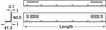7957/9301/9308 Drawer Runner Bracket UH 711mm - view 2
