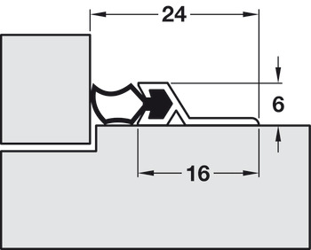 Door Seal Set Aluminium Profile with Black Rubber Seal SDS Mill - view 2