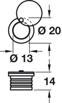 Escutcheon Covered Ferrule for Budget Lock Steel . - view 2