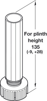 Plinth Foot+Shaft Tube 135mm Plastic Black - view 3