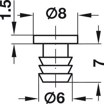 Hinge Buffer Door for Ø 6 mm Hole Transparent - view 2
