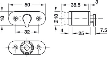 Symo3000 PushButton Push+Turn 25mm A NP - view 2