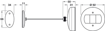 Clothes Rail Retractable Max. Cord Approx. Length 2450 mm Britannia Concealed fixings Polished chrome finish - view 2
