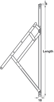 Loadpro HD Friction Hinge 609mm 430 Stainless Steel - view 2