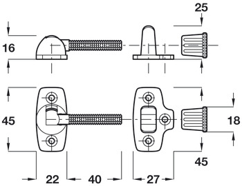 Sash Fastener Economy Zinc Alloy Electro brassed - view 2