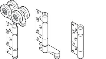Intermediate Hanger Set for Folding Patio Doors Slido Fold 100 Top hung end folding system Gold finish