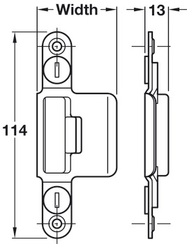 Latch Plate Assembly 44x114x13mm Steel Bright Zinc Plated - view 2