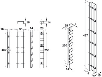 Wall Cabinet Bracket Ropox Aluminium finish - view 3